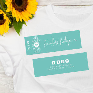 Clothing Tags Small Business Turquoise Hang Tags
