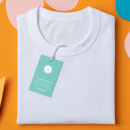 Clothing Tags Small Business Turquoise White