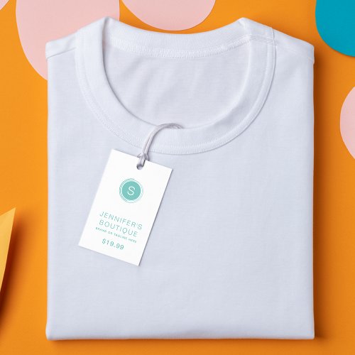 Clothing Tags Small Business Turquoise White