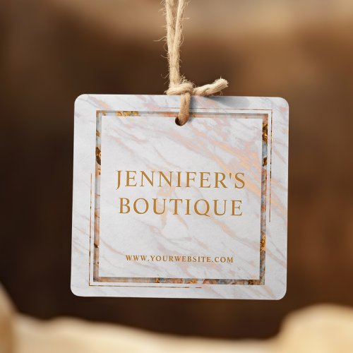 Clothing Tags Small Business White Gold Marble