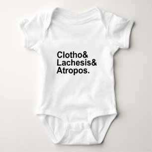 Clotho Lachesis Atropos   3 Fates of Greek Myth Baby Bodysuit
