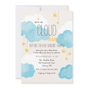Cloud 9 Baby Shower Invitation