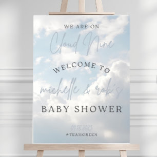 Cloud 9 Baby Shower Welcome Sign. We're on Cloud 9 Foam Board