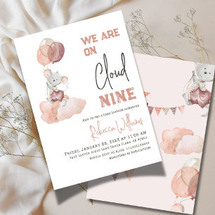 Cloud 9 Beige Balloon Gender Neutral Baby Shower Invitation