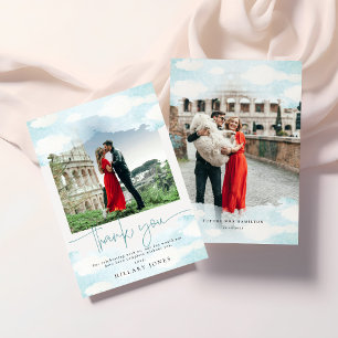 Cloud 9 Blue and White Bridal Showe Thank you card