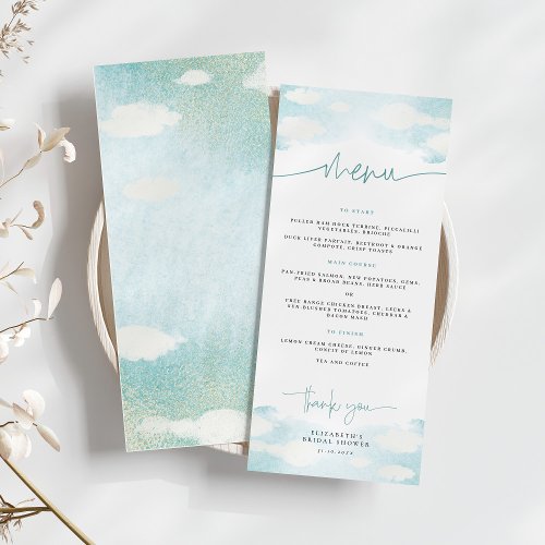 Cloud 9 Blue and White Dreamy Bridal Shower Menu