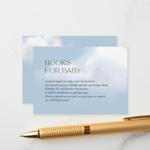 Cloud 9 Blue Baby Boy Shower Books for Baby Enclosure Card