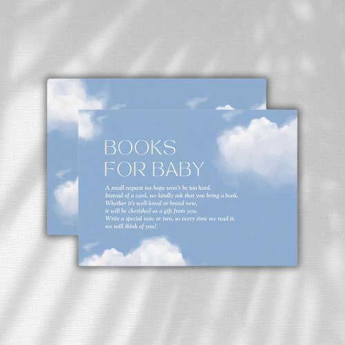 Cloud 9 Blue Baby Boy Shower Books for Baby Enclosure Card