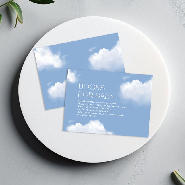 Cloud 9 Blue Baby Boy Shower Books for Baby Enclosure Card (Creator Uploaded)