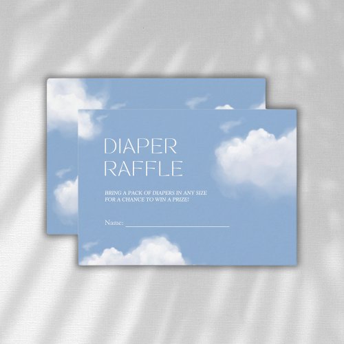 Cloud 9 Blue Baby Boy Shower Diaper Raffle Enclosure Card