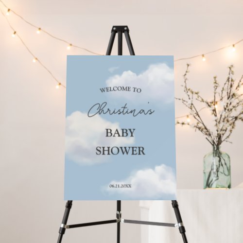 Cloud 9 Blue Boy Baby Shower Welcome Sign
