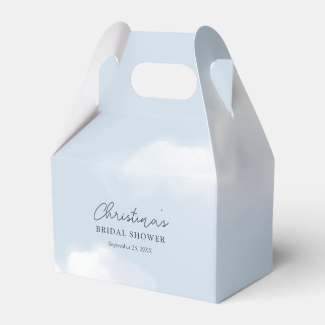 Cloud 9 Blue Bridal Shower Favor Boxes (Front Side)