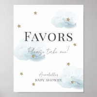 Cloud 9 Blue Clouds & Stars Boy Baby Shower Favors