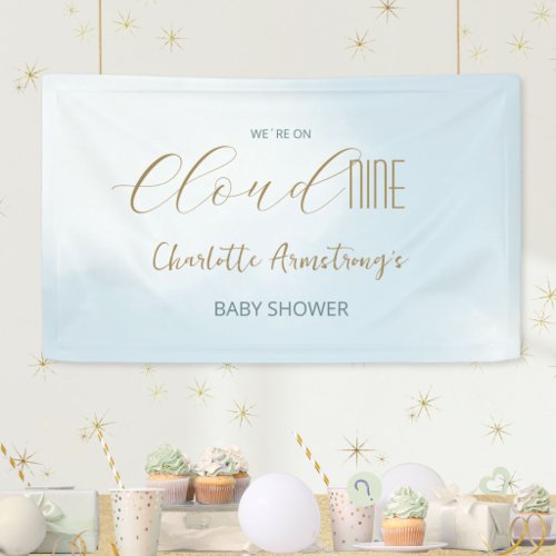 Cloud 9 Celestial Blue Baby Shower Banner