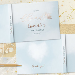 Cloud 9 Celestial Blue Baby Shower Foil Guest Book