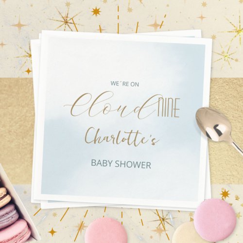 Cloud 9 Celestial Blue Baby Shower Napkins