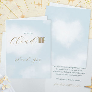 Cloud 9 Celestial Blue Baby Shower Thank You Card