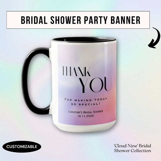 Cloud 9 Colorful Pastel Bridal Shower Thank You  Mug (Creator Uploaded)