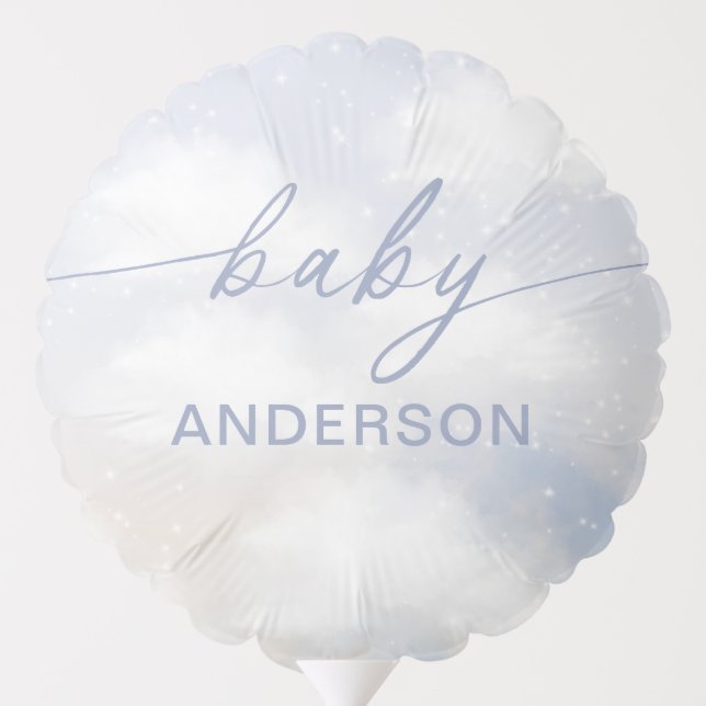 Cloud 9 Dusty Blue Baby Shower  Balloon (Back)