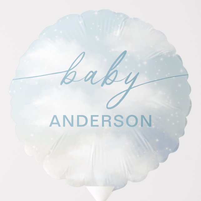 Cloud 9 Dusty Blue Baby Shower  Balloon (Front)