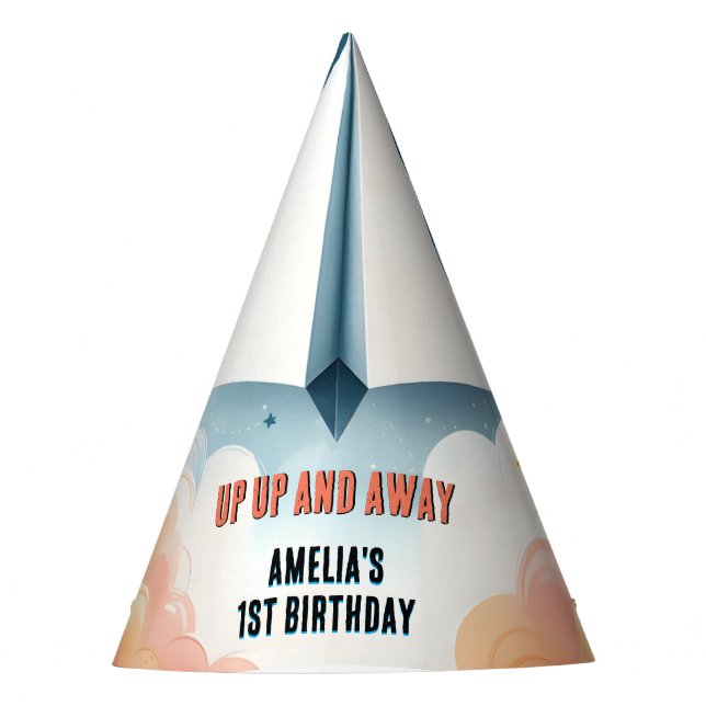 Cloud 9 Fly Kids Sky Joy Airplane 1st Birthday Party Hat (Front)
