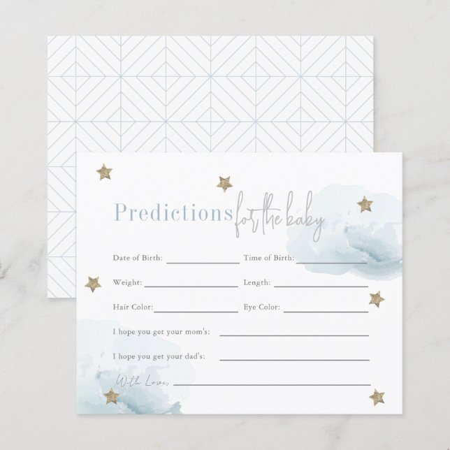 Cloud 9 Gold Stars Blue Boy Baby Predictions (Front/Back)