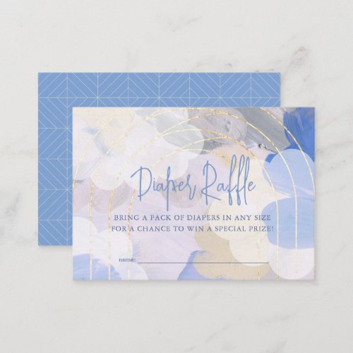 Cloud 9 Gouache Baby Shower Diaper Raffle Enclosure Card