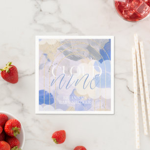 Cloud 9 Gouache Paint Brush Stroke Baby Shower Napkins