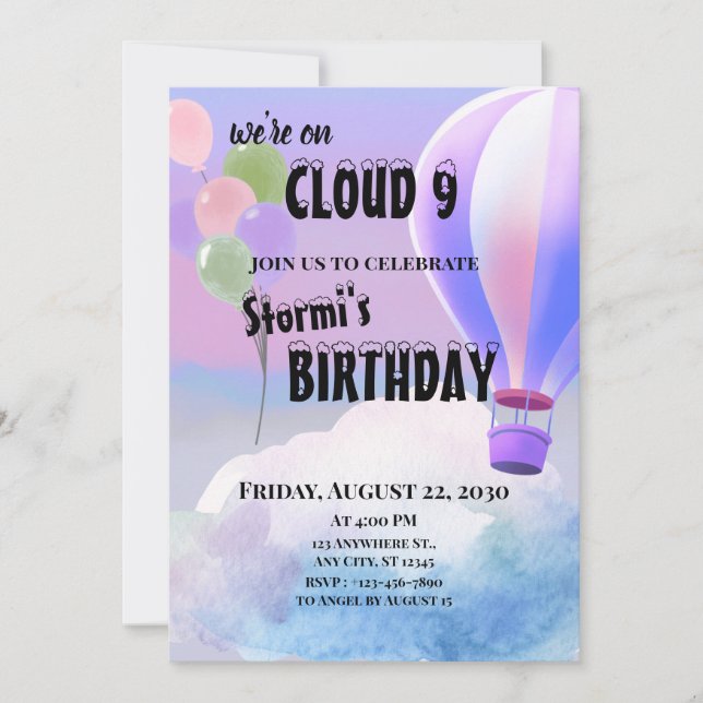 Cloud 9 invitation (Front)