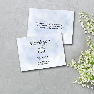 Cloud 9 Pastel Blue Bridal Shower Thank You Note Card