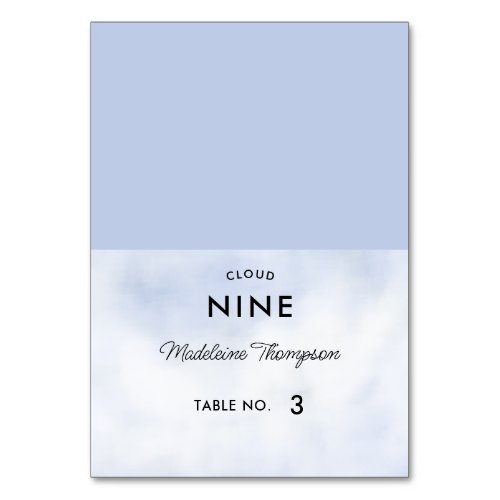Cloud 9 Pastel Blue Chic Bridal Shower Place Card