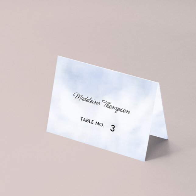 Cloud 9 Pastel Blue Sky Bridal Shower Place Card (Cloud 9 Bridal Shower Place Card Mockup)
