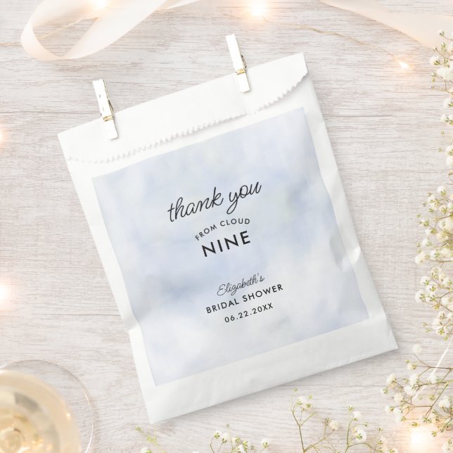 Cloud 9 Pastel Blue Sky Elegant Bridal Shower  Favor Bag (Clipped)
