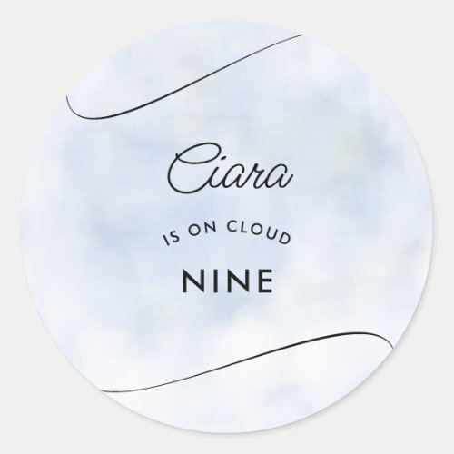 Cloud 9 Pastel Sky Clouds Modern Bridal Shower Classic Round Sticker