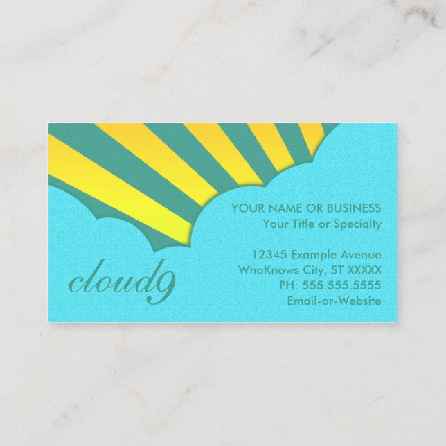 cloud 9 : retro clouds business card (Back)