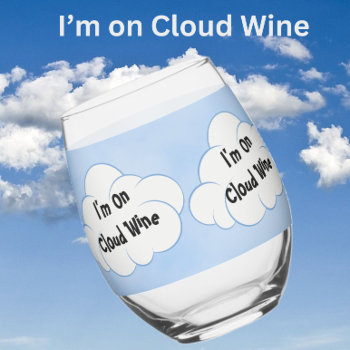 Cloud 9 Stemless Wine Glass Or Rocks Glass by CatsEyeViewGifts at Zazzle