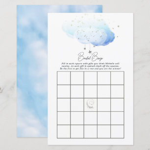Cloud 9 Watercolor Bridal Shower Bingo
