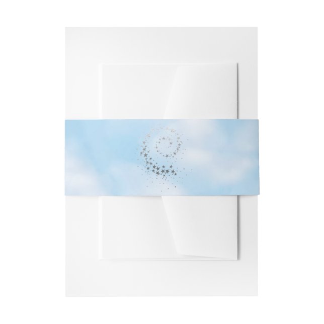 Cloud 9 Watercolor Invitation Belly Band (Front Example)