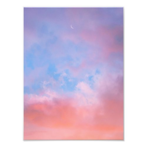  cloud aesthetic sky pastel star light crescent  photo print