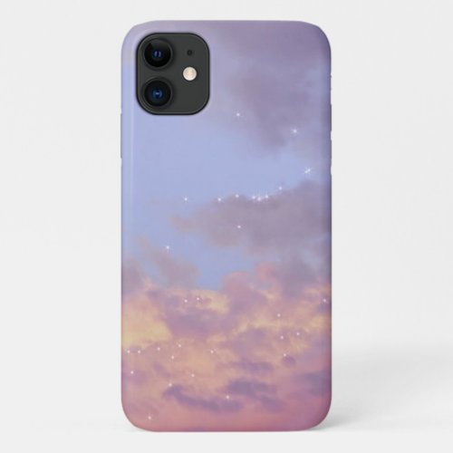  cloud aesthetic sky pastel star light sunset  iPhone 11 case