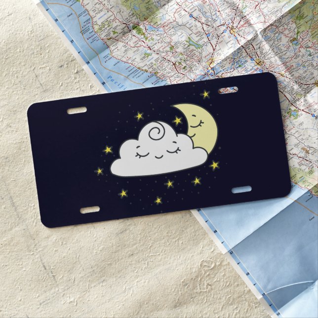 Cloud and Moon License Plate (In Situ)
