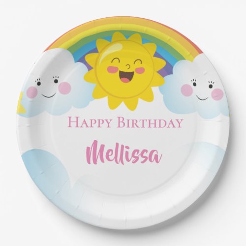 Cloud and Rainbow Children Birthday party Paper Plates