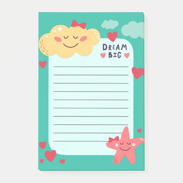 Cloud and Starfish Post-It Notes (Front)