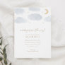 Cloud and Stars Blue Watercolor Baby Shower Invitation