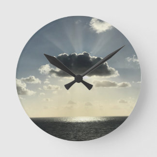 Cloud and sun round clock