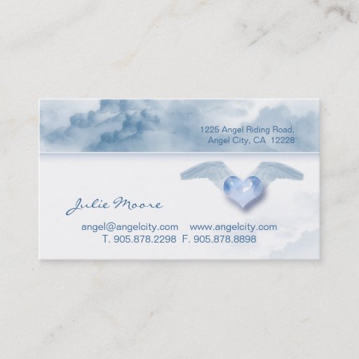 Customizable Cloud Angel heart Christian Business Card