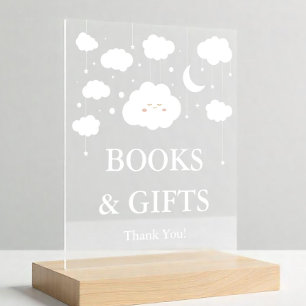 Cloud Baby Shower Books and Gift Acrylic Sign