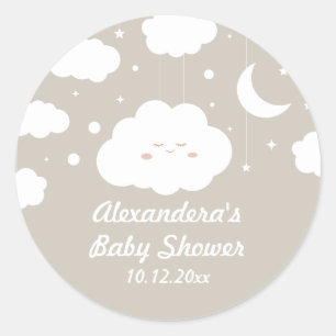 Cloud Baby Shower Favor Classic Round Sticker