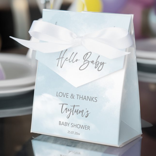 Cloud baby shower pastel grey clouds baby shower favor boxes (Cloud baby shower pastel grey clouds baby shower favor box)