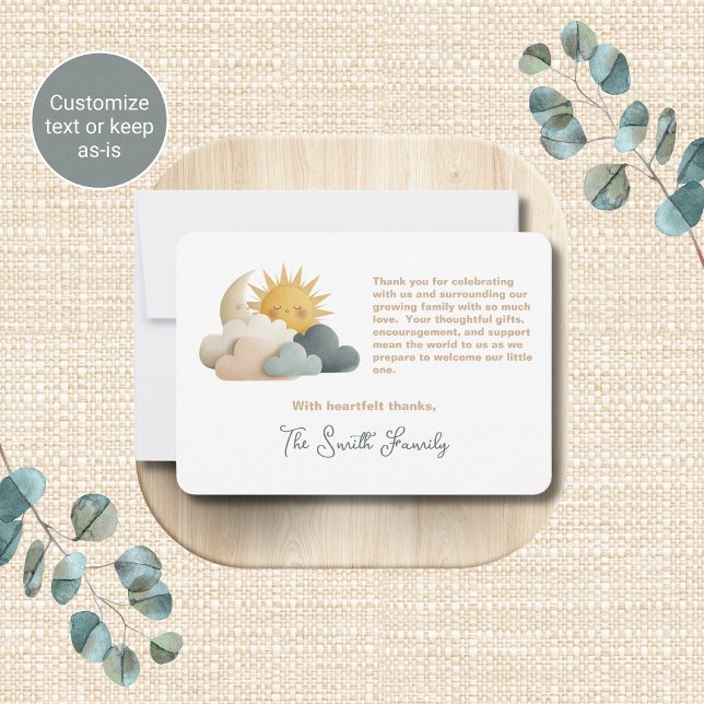 Cloud Baby Shower Theme Thank You Card (Creator Uploaded)